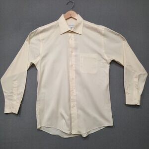 Joseph & Feiss Men's Ivory Non-Iron Long‎ Sleeve Dress Shirt Size 15-32/33